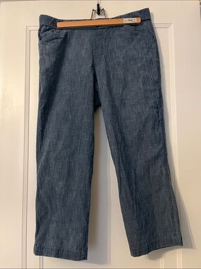 Lands End 10P Casual Wide-Leg Denim Cropped
